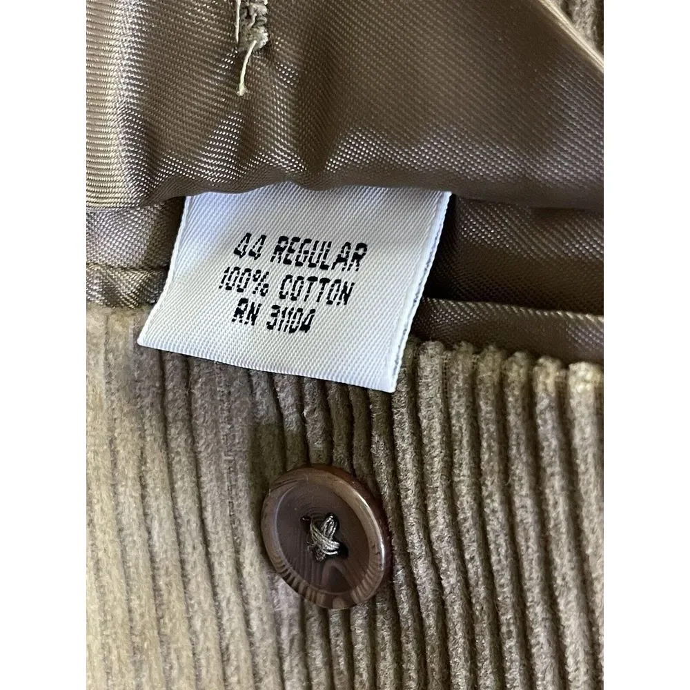 MEETING STREET Mens 44 Reg Beige Tan Corduroy‎ 2 Button Sport Coat Blazer Jacket